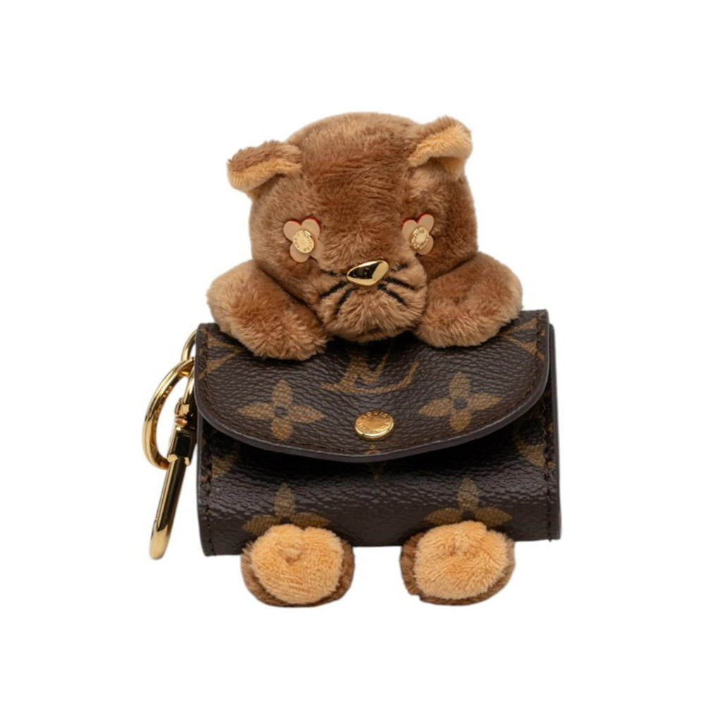 Louis Vuitton Monogram Flower Accessory Bag Charm LV Cute Cat Plush M03748 Br...